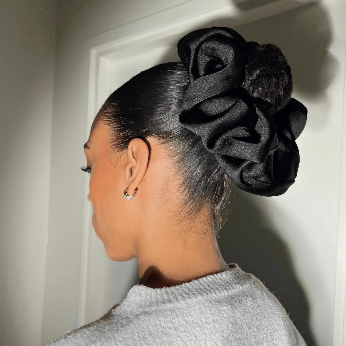 Black Pillow Scrunchie - Image 2