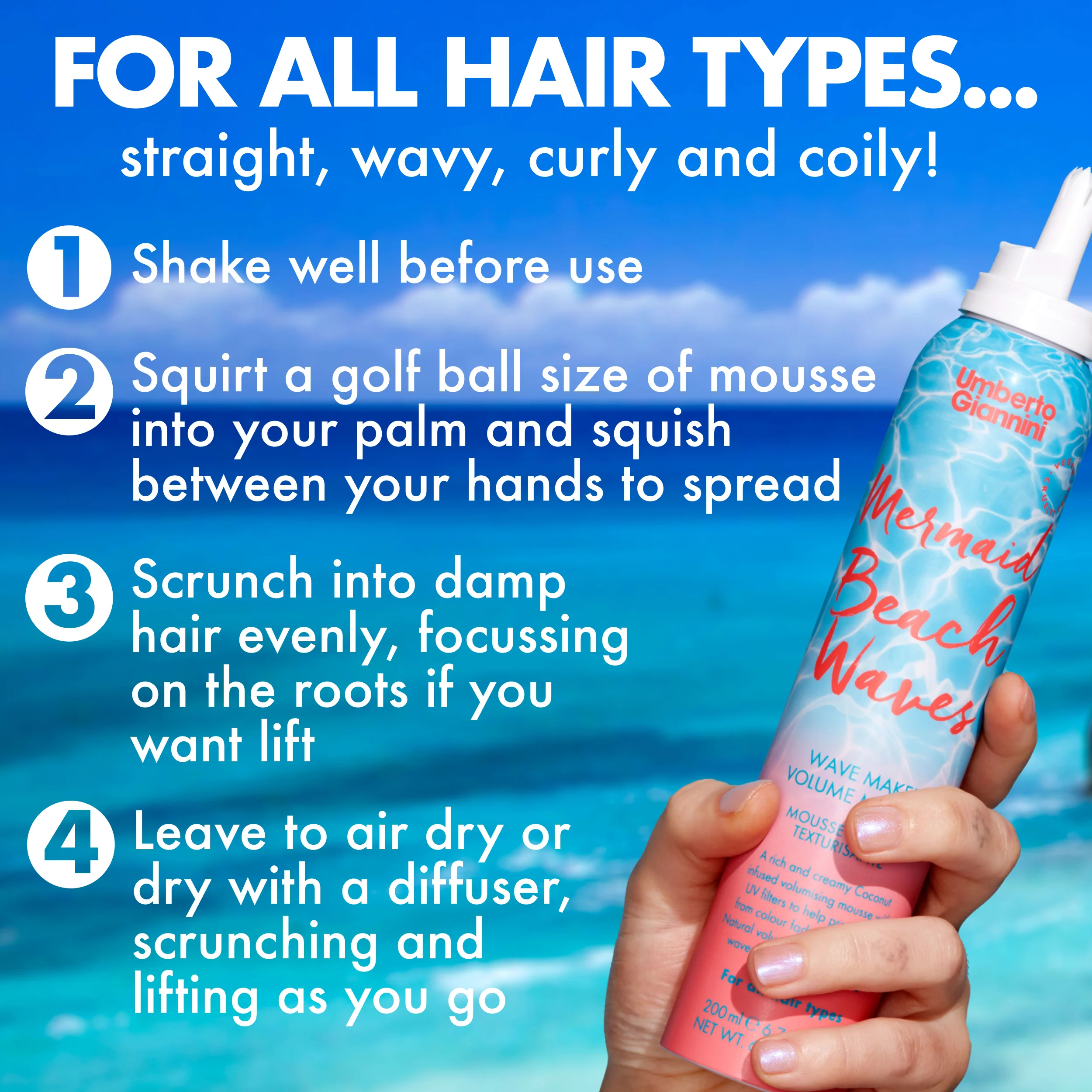 Mermaid Beach Waves Wave Maker Volume Mousse 200ml - Image 3